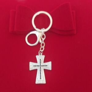 Silver Cross Keychain